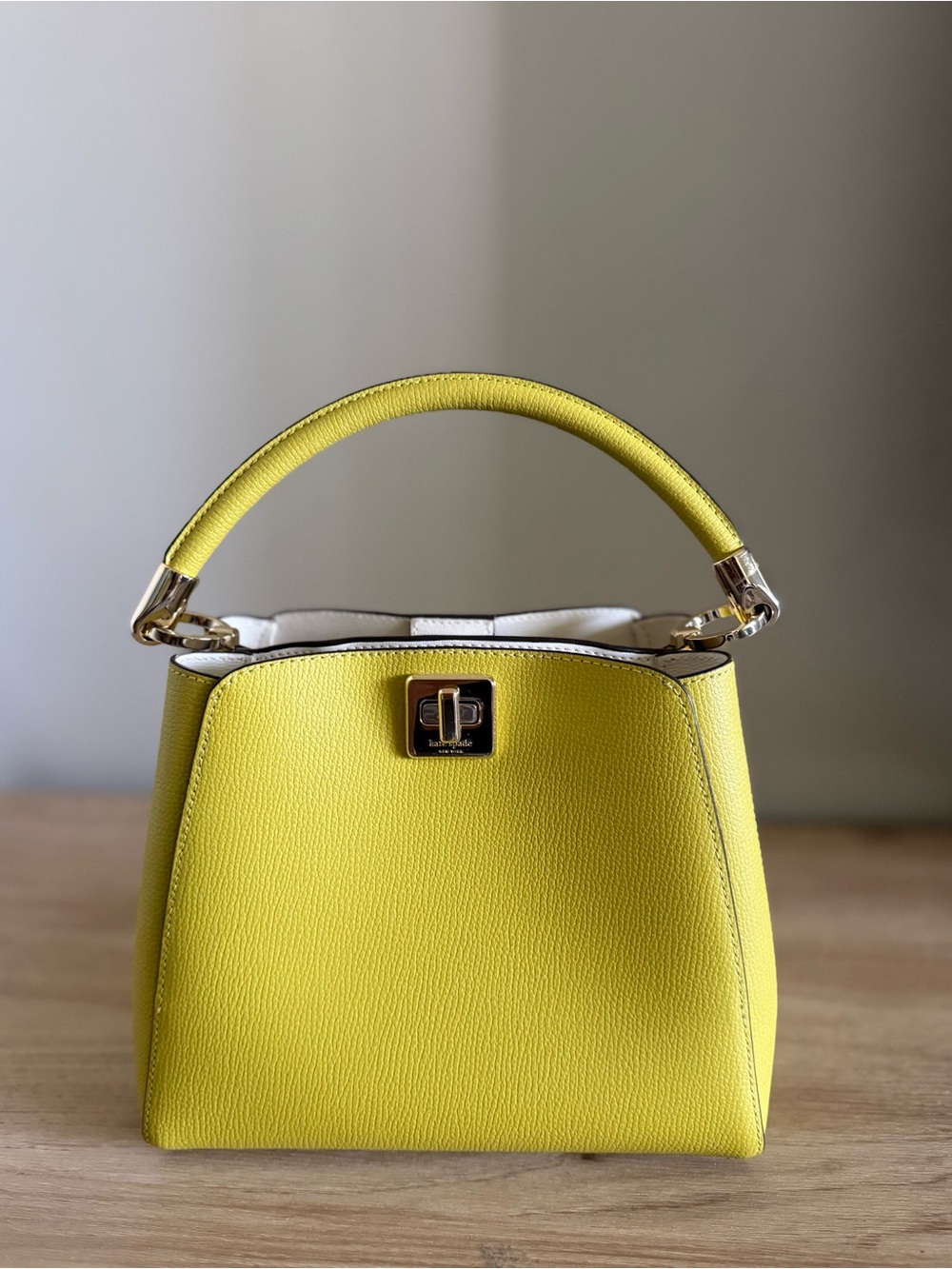 Kate Spade Phoebe Small Top Handle Bag Lime Pebbled Leather Crossbody